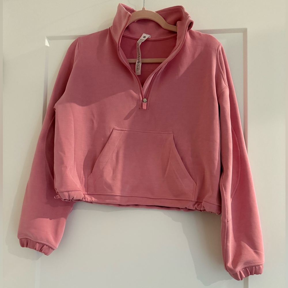 Lululemon NWOT Brushed Softstreme Half Zip Pink Tide Size 4